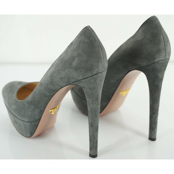 Prada Platform High Heel Classic Almond Toe Pumps Size 40.5 10.5 NIB $750 - Picture 10 of 12